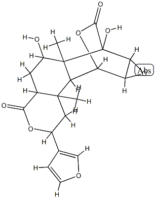 8,9-Epoxy-10,7-(epoxymethano)dodecahydro-2-(3-furanyl)-6,7-dihydroxy-6a,10b-dimethyl-2H-naphtho[2,1-c]pyran-4,12-dione Struktur