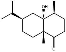 (4S)-Octahydro-4aβ-hydroxy-4α,8aα-dimethyl-6α-(1-methylethenyl)-1(2H)-naphthalenone Struktur