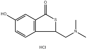 9-(dimethylaminomethyl)-4-hydroxy-8-thiabicyclo[4.3.0]nona-2,4,10-trien-7-one hydrochloride Struktur