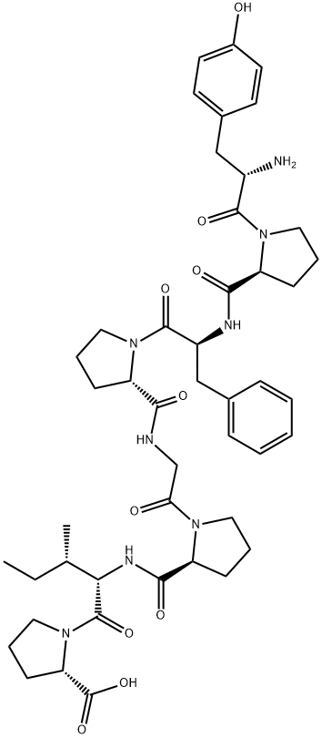 L-Tyr-L-Pro-L-Phe-L-Pro-Gly-L-Pro-L-Ile-L-Pro-OH Struktur