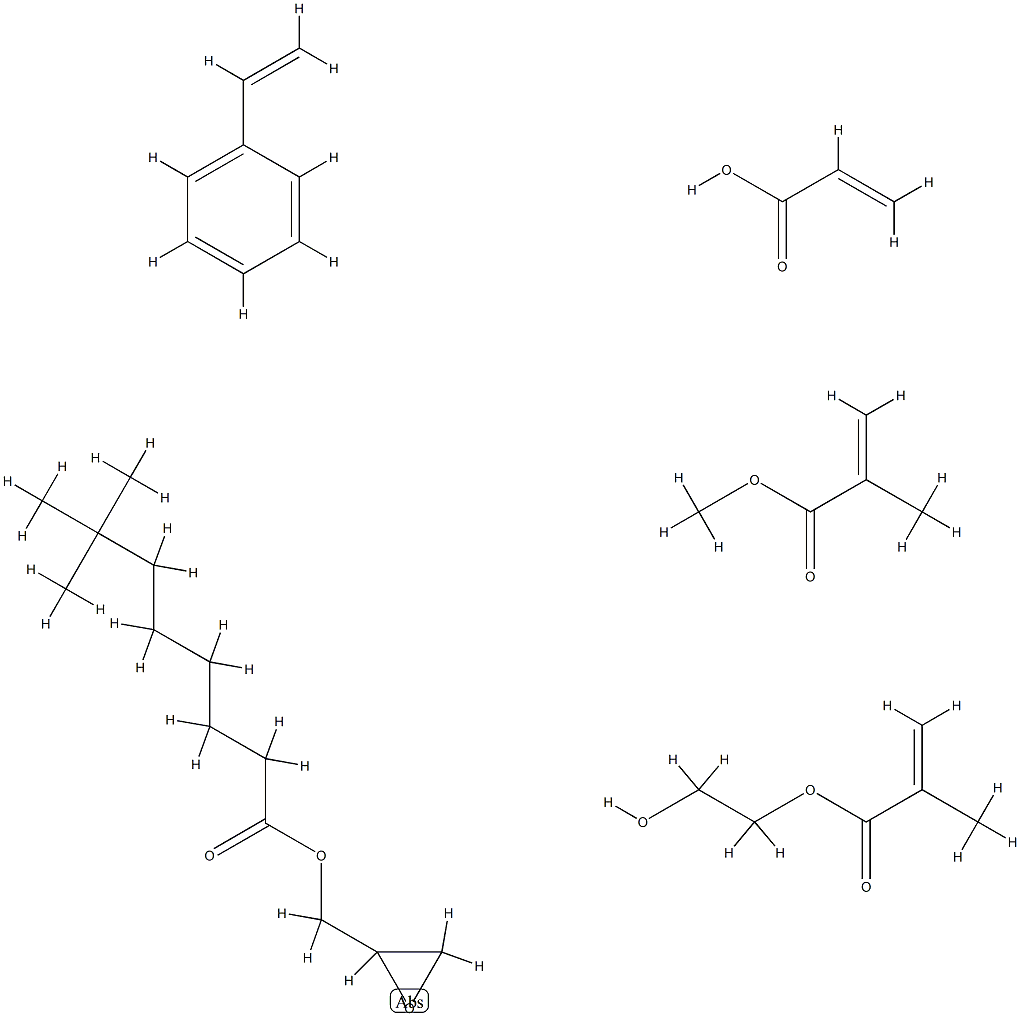 Neodecanoic acid, oxiranylmethyl ester, polymer with ethenylbenzene, 2-hydroxyethyl 2-methyl-2-propenoate, methyl 2-methyl-2-propenoate and 2-propenoic acid Struktur