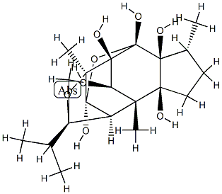 [2S,10S]-4,5,8,9-Tetrahydro-2aα,6α,9β-trimethyl-4α-(1-methylethyl)-2β,4β,6β-metheno-2H-cyclopenta[g]furo[2,3,4-ij][2]benzopyran-2α,5aα,6aα,9aα,9bα,9cα(2aH,6H,7H)-hexol Struktur