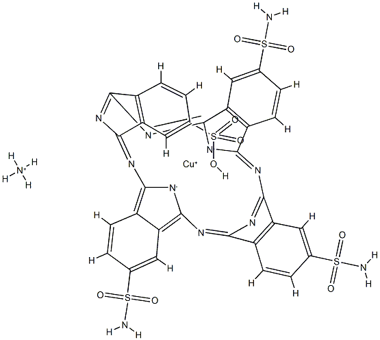 ammonium [9,16,23-trisulphamoyl-29H,31H-phthalocyanine-2-sulphonato(3-)-N29,N30,N31,N32]cuprate(1-) Struktur