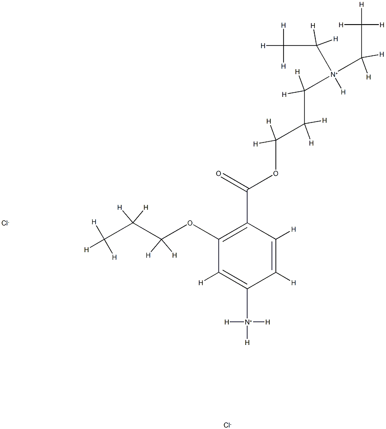 3-(4-azaniumyl-2-propoxy-benzoyl)oxypropyl-diethyl-azanium dichloride Struktur