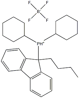 (9-Butyl-9-fluorenyl)dicyclohexylphosphine  tetrafluoroborate,  cataCXium(R)  FBu Struktur