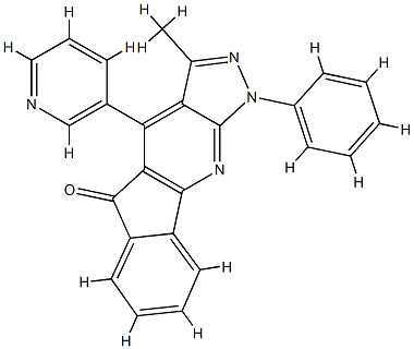 3-METHYL-1-PHENYL-4-PYRIDIN-3-YL-1H-INDENO[1,2-B]PYRAZOLO[4,3-E]PYRIDIN-5-ONE Struktur