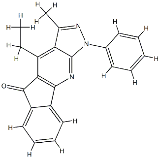 4-ETHYL-3-METHYL-1-PHENYL-1H-INDENO[1,2-B]PYRAZOLO[4,3-E]PYRIDIN-5-ONE Struktur