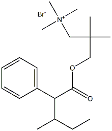 (3-Hydroxy-2,2-dimethylpropyl)trimethylammonium bromide, 3-methyl-2-ph enylvalerate Struktur