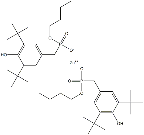 zinc dibutyl bis[[[3,5-bis(1,1-dimethylethyl)-4-hydroxyphenyl]methyl]phosphonate] Struktur