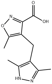 4-[(3,5-dimethyl-1H-pyrazol-4-yl)methyl]-5-methylisoxazole-3-carboxylic acid Struktur