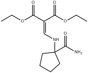 2-[(1-Carbamoyl-cyclopentylamino)-methylene]-malonic acid diethyl ester Struktur