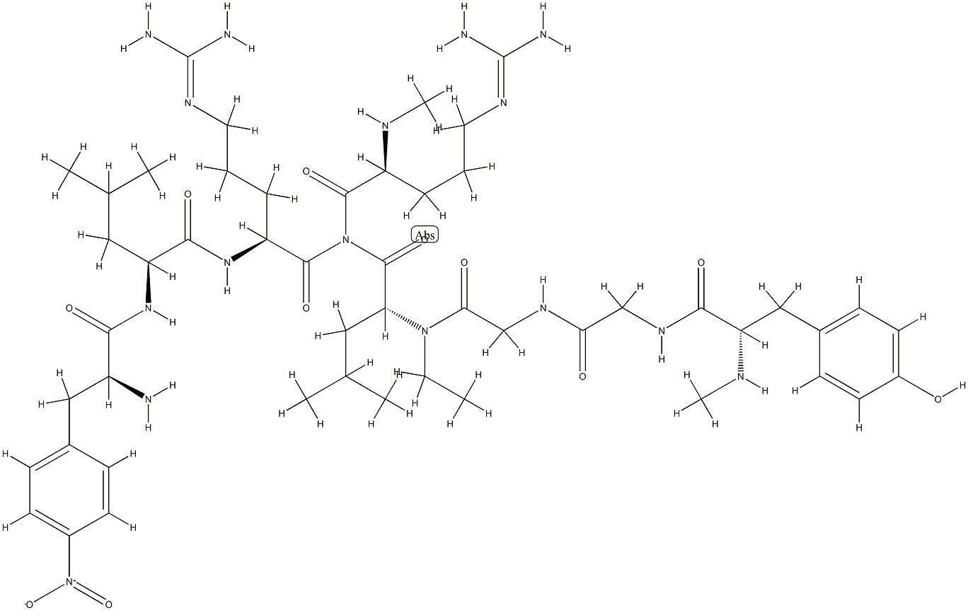 dynorphin A ethylamide (1-8), N-methyl-Tyr(1)-4-nitro-Phe(4)-N-methyl-Arg(7)-Leu(8)- Struktur