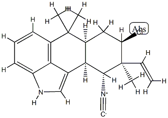 [6aS,(-)]-8β-Chloro-9β-ethenyl-2,6,6aα,7,8,9,10,10aα-octahydro-10α-isocyano-6,6,9-trimethylnaphtho[1,2,3-cd]indole Struktur