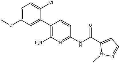 N-(6-amino-5-(2-chloro-5-methoxyphenyl)pyridin-2-yl)-1-methyl-1H-pyrazole-5-carboxamide(WX150095) Struktur