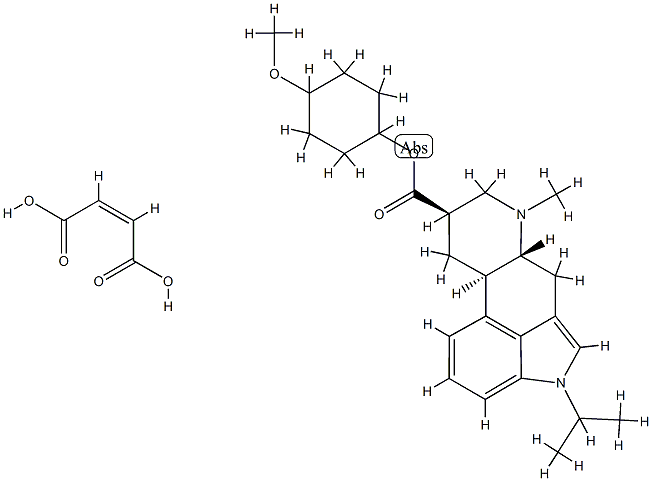 Ergoline-8-carboxylic acid, 6-methyl-1-(1-methylethyl)-, 4-methoxycycl ohexyl ester, (8beta(trans))-, (Z)-2-butenedioate (1:1) Struktur