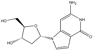 6-amino-1-(2-deoxypentofuranosyl)-1H-pyrrolo(3,2-c)pyridin-4(5H)-one Struktur