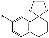 7-Bromo-1,2,3,4-tetrahydronaphthalene-1-spiro-2'-(1',3'-dioxacyclopentane) Struktur