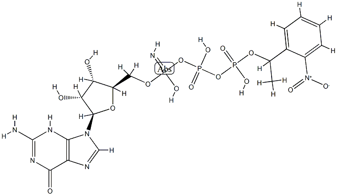 1-(2-nitro)phenylethyl-P(3)-guanylyl imidodiphosphate Struktur