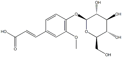 4-hydroxy-3-methoxycinnamic acid 4-O-β-D-glucopyranoside Struktur