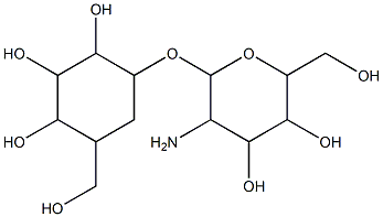 ((1,2,4-3,5)-2,3,4-trihydroxy-5-hydroxymethyl-1-cyclohexyl)2-amino-2-deoxy-alpha-glucopyranoside Struktur