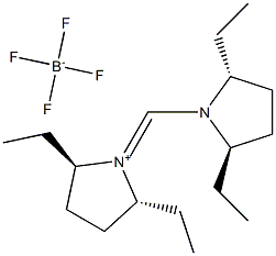 (2R,5R)-1-{[(2R,5R)-2,5-Diethylpyrrolidin-1-yl]methylene}-2,5-diethylpyrrolidinium tetrafluoroborate, min. 97% Struktur