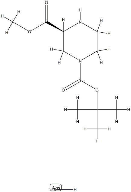 1,3-Piperazinedicarboxylic acid, 1-(1,1-dimethylethyl) 3-methyl ester, hydrochloride (1:1), (3S)- Struktur