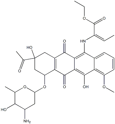 5-imino-N-(1-carboethoxypropen-1-yl)daunorubicin Struktur