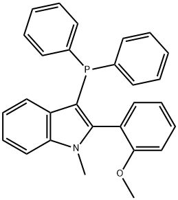 2-(2-Methoxyphenyl)-1-methyl-3-diphenylphosphino)-1H-indole Struktur