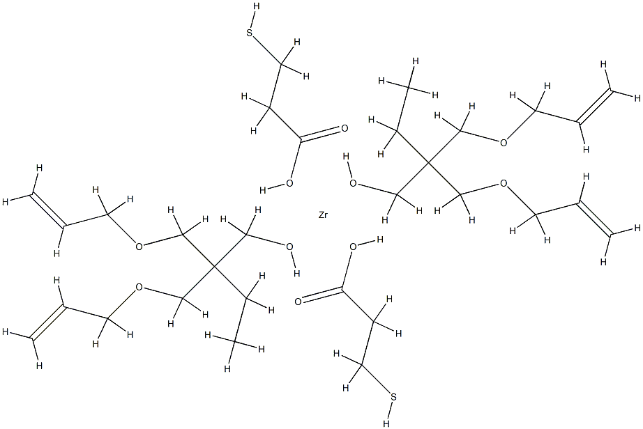 Zirconium, bis(3-mercaptopropanoato-.kappa.O)bis2-(2-propenyloxy-.kappa.O)methyl-2-(2-propenyloxy)methyl-1-butanolato-.kappa.O- Struktur