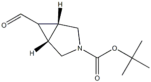 tert-butyl rac-(1R,5S,6s)-6-formyl-3-azabicyclo[3.1.0]hexane-3-carboxylate Struktur