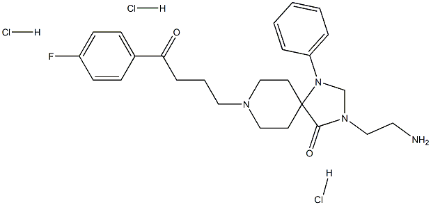 3-(2-aminoethyl)-8-(3-(4-fluorobenzoyl)propyl)-4-oxo-1-phenyl-1,3,8-triazaspiro(4.5)decan-4-one Struktur