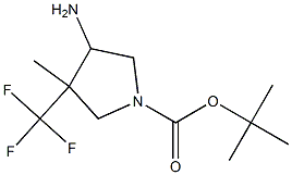 4-Amino-3-methyl-3-trifluoromethyl-pyrrolidine-1-carboxylic acid tert-butyl ester Struktur