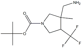 3-Aminomethyl-3-methyl-4-trifluoromethyl-pyrrolidine-1-carboxylic acid tert-butyl ester Struktur