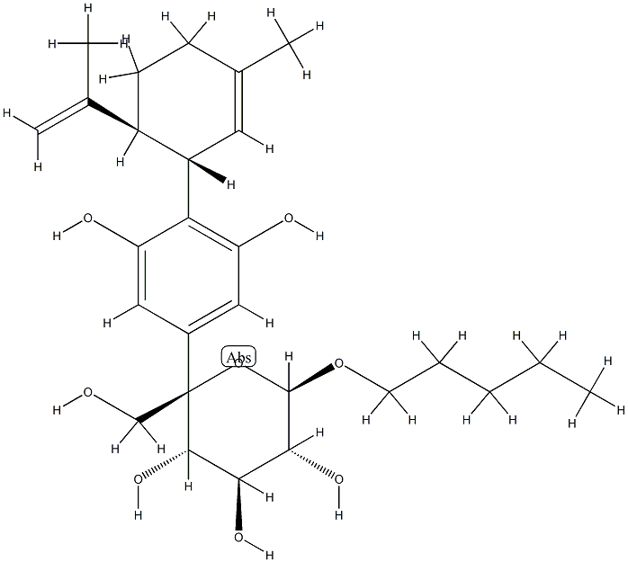 5''-hydroxycannabidiol glucoside Struktur