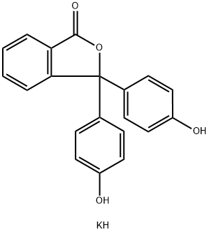 1(3H)-Isobenzofuranone, 3,3-bis(4-hydroxyphenyl)-, potassium salt (1:) Struktur