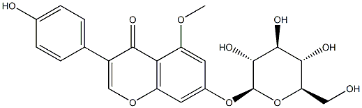 7-O-beta-glucopyranosyl-4'-hydroxy-5-methoxyisoflavone Struktur