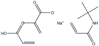 2-Propenoic acid, 2-methyl-, polymer with N-(1,1-dimethylethyl)-2-propenamide and 2-propenoic acid, sodium salt Struktur