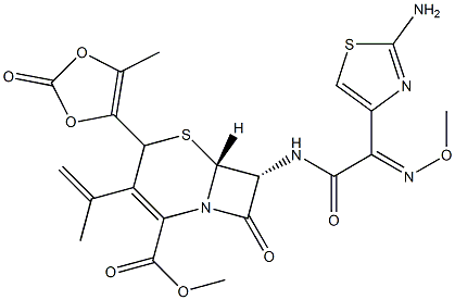 (5-methyl-2-oxo-1,3-dioxolen-4-yl)methyl 7-(2-(2-amino-4-thiazole)-2-methoxyiminoacetamido)-3-(2-propenyl)-3-cephem-4-carboxylate Struktur