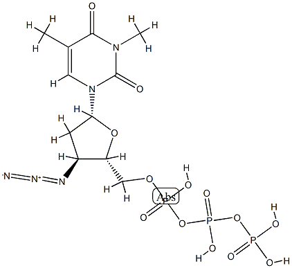 N(3)-methyl-3'-azido-3'-deoxythymidine 5'-triphosphate Struktur