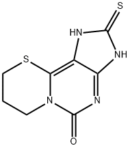 2,3,8,9-tetrahydro-2-thioxo-7H-(1,3)thiazino(2,3-i)purin-5-(1H)-one Struktur