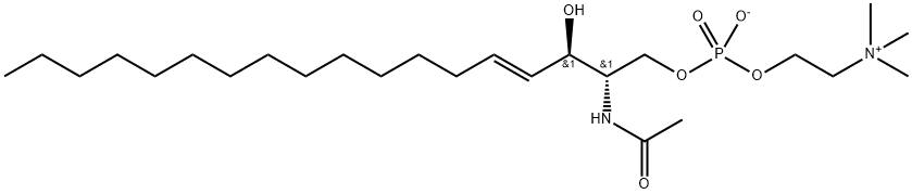 N-acetyl-D-erythro-sphingosylphosphorylcholine Struktur