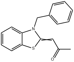 2-Propanone,1-[3-(phenylmethyl)-2(3H)-benzothiazolylidene]-(9CI) Struktur