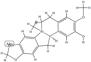 (13aR)-5,6,13,13a-Tetrahydro-2-hydroxy-3-methoxy-7-methyl[1,3]dioxolo[5,6]indolo[2,1-a]isoquinoline -ium Struktur