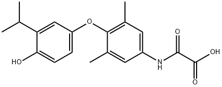 N-[3,5-Dimethyl-4-(4''-hydroxy-3''-isopropyl-phenoxy) phenyl] oxamic Acid Struktur