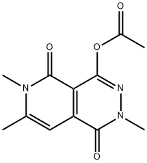 (4,8,9-trimethyl-5,10-dioxo-3,4,9-triazabicyclo[4.4.0]deca-2,7,11-trie n-2-yl) acetate Struktur