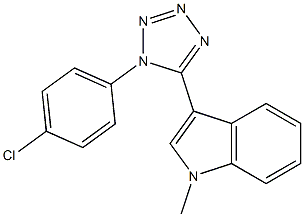 3-[1-(4-chlorophenyl)-1H-tetraazol-5-yl]-1-methyl-1H-indole Struktur