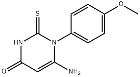 6-amino-1-(4-methoxyphenyl)-2-sulfanylidene-1,2,3,4-tetrahydropyrimidin-4-one Struktur