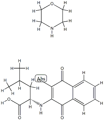 L-Leucine, N-(3-chloro-1,4-dihydro-1,4-dioxo-2-naphthalenyl)-, compd.  with morpholine (1:1) Struktur