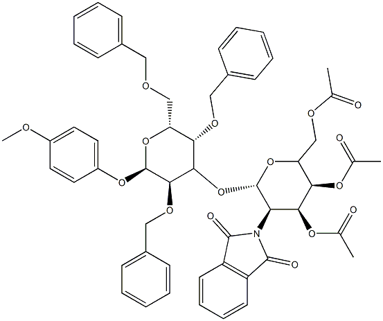 GlcNPhth[346Ac]β(1-3)Gal[246Bn]-β-MP Struktur