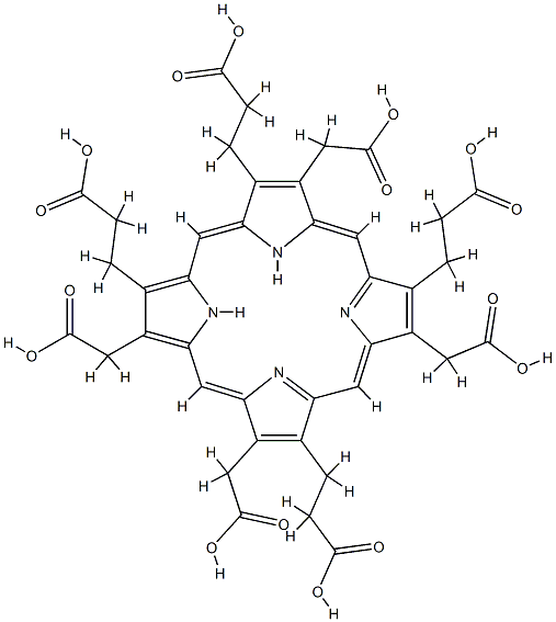 3,8,13,17-tetrakis(carboxymethyl)porphyrin-2,7,12,18-tetrapropanoic acid Struktur